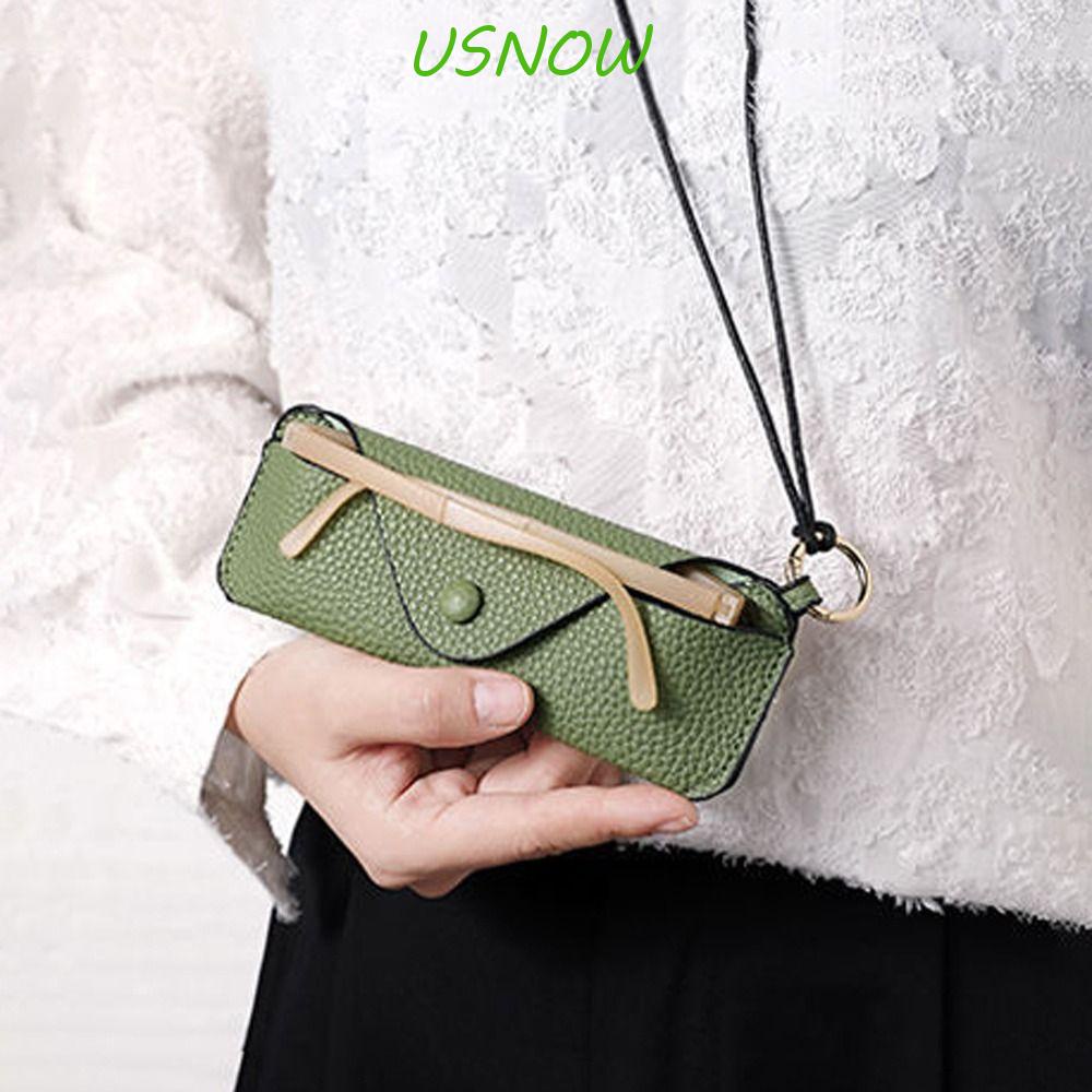 Ốp Bảo Vệ Mắt Kính Bằng Da PU Chống Nước Có Dây Đeo Cho Học Sinh