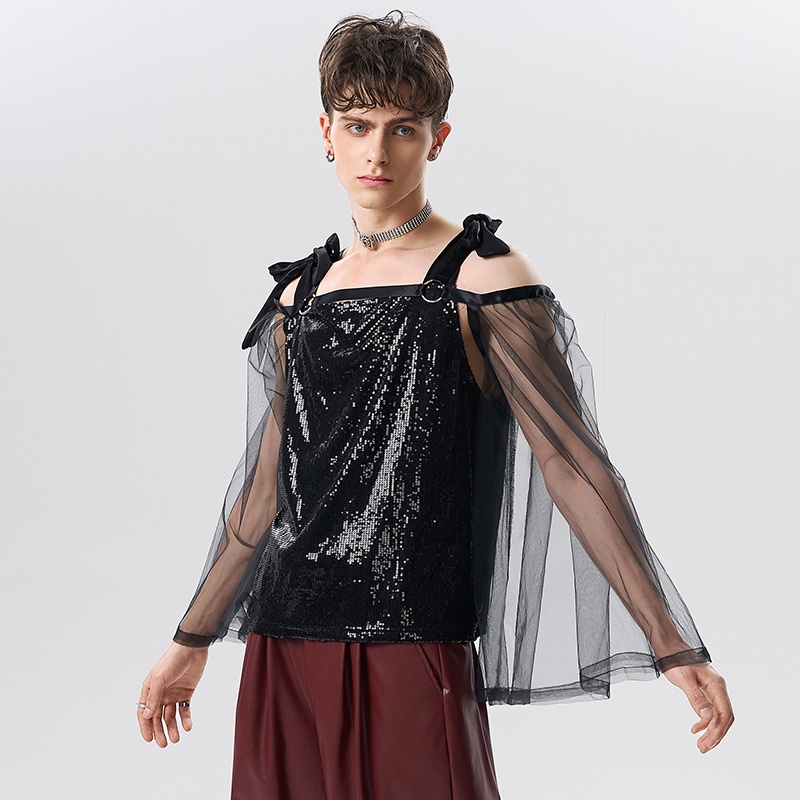 Áo INCERUN tay ngắn thiết kế khoét vai chất lượng cao