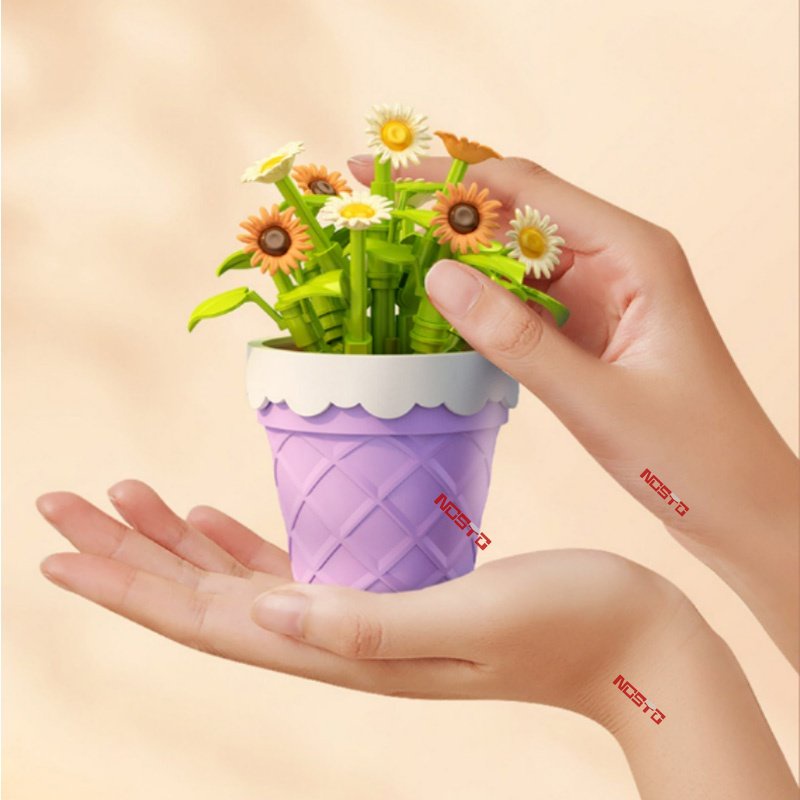 Bộ Đồ Chơi Lắp Ráp Mô Hình Chậu Cây Hoa Tulip Giáo Dục Cho Bé DIY