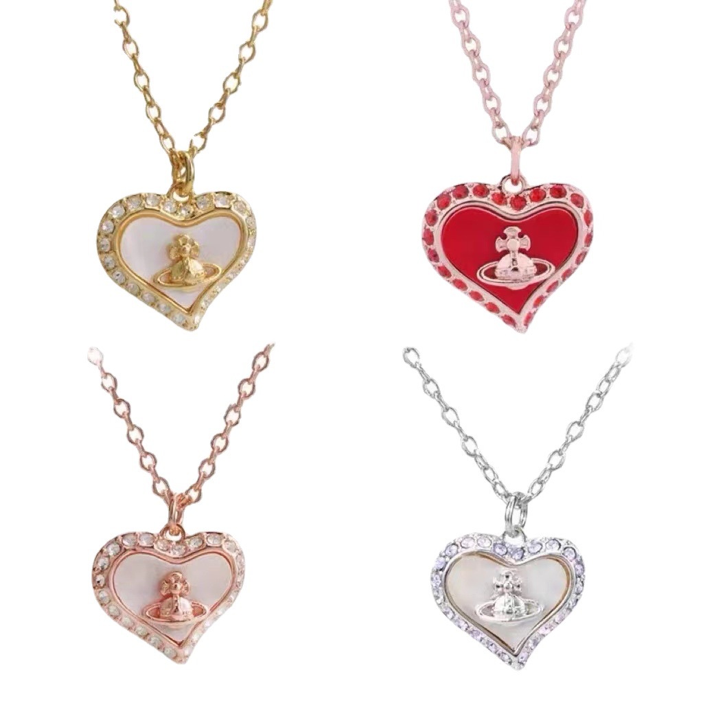 VIVIENNE WESTWOOD Tình Yêu Kim Cương Necklace Saturn Pendant