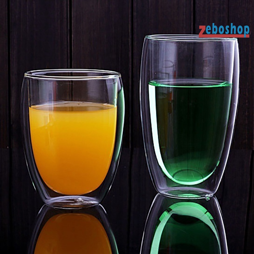 Cốc Uống Nước Hai Lớp Bằng Kính Chịu Nhiệt Trọng Lượng Nhẹ