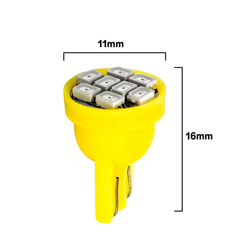 Bộ 10 Đèn Led T10 1206 3020 8SMD w5w 194 168 192 8 Bóng SMD Cho Xe Hơi