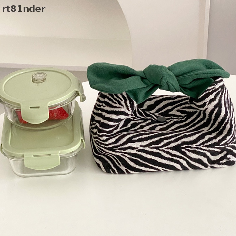 Rt Túi Đựng Hộp Cơm Trưa Xách Tay Trang Điểm In Họa Tiết Ngựa Vằn Thời Trang Phong Cách Nhật Bản Ins Cho Nữ n