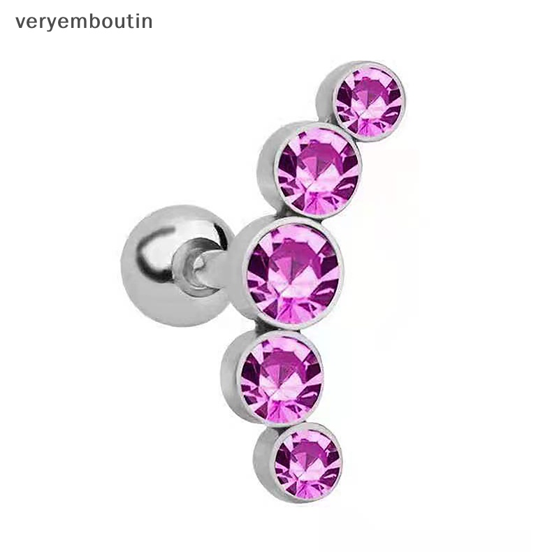 Khuyên Đeo Vành Tai Bằng Thép Không Gỉ Đính Đá Pha Lê Thời Trang Cho Nữ