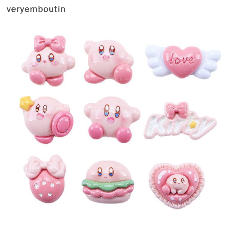 Bộ 5 Kẹp Tóc Hình Ngôi Sao Kirby Hoạt Hình Bằng Nhựa Resin Dễ Thương DIY