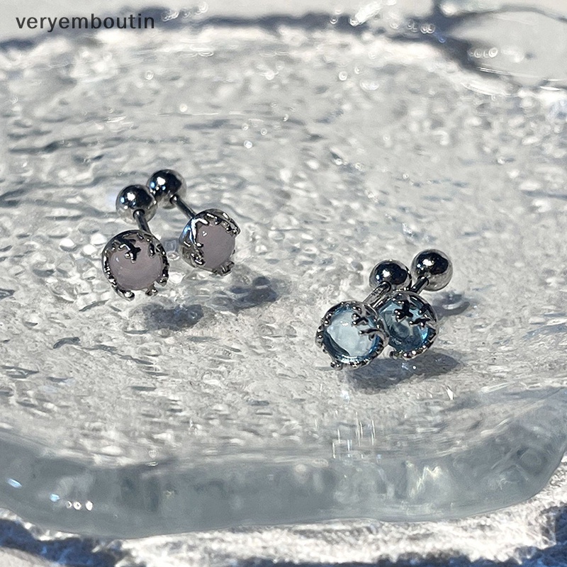 1 Đôi Bông Tai Đính Đá Zircon Nhiều Màu Dạng Xoắn Ốc Cho Nữ