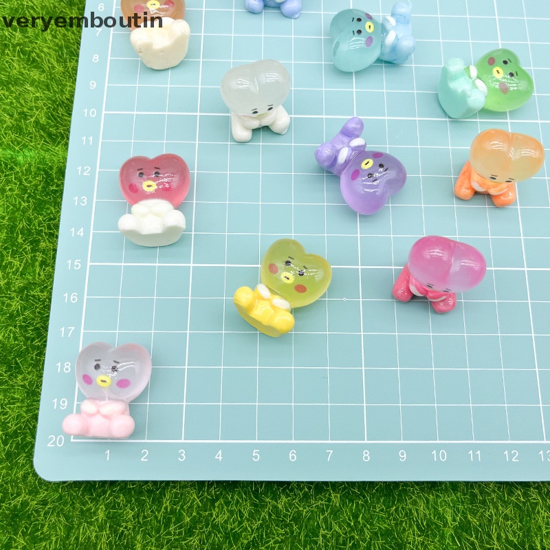 Bộ 2 Búp Bê Người Ngoài Hành Tinh Bằng Nhựa Resin Phát Quang Dễ Thương Trang Trí Ốp Điện Thoại / Kẹp Tóc DIY