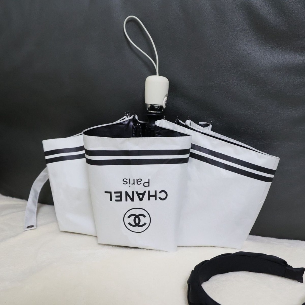 Chan* el_Dù Chống Nắng Dạng Gel Hai Chữ C Màu Trắng Đen Đơn Giản Phong Cách Vintage