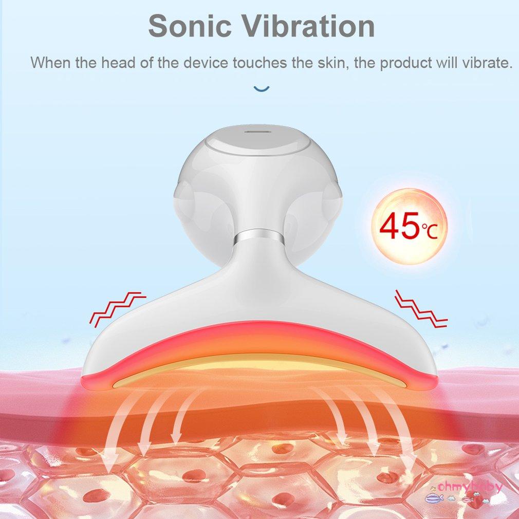 [OMB] Máy Mát Xa Cổ 3 Màu LED Liệu Pháp Photon Làm Nóng Mặt &amp; Loại Bỏ Nếp Nhăn Đôi Cằm Giảm Nâng Da Đẹp Thiết Bị [Z/16]