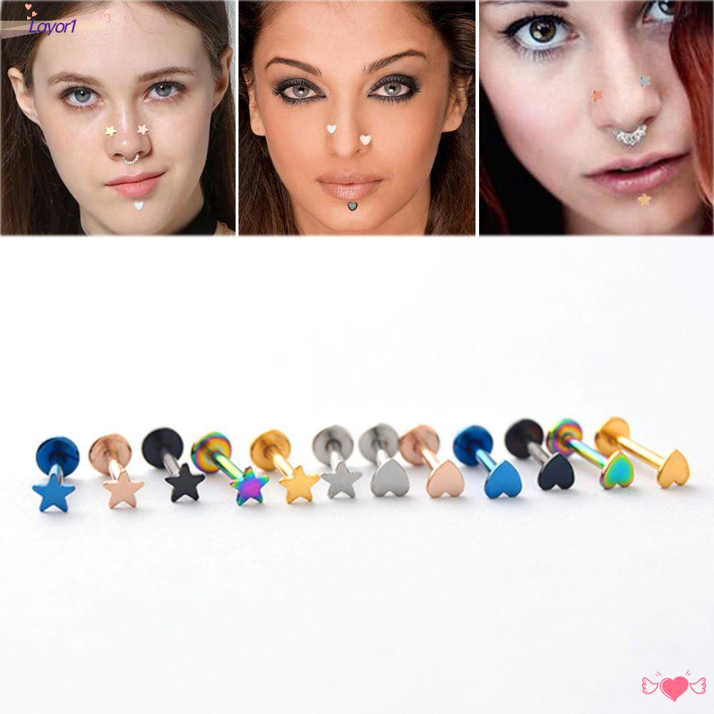 Khuyên Xỏ Mũi Thép Không Gỉ LAYOR1 Thời Trang Dự Tiệc Mới Cho Nam Và Nữ