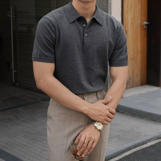 Áo Thun Polo Tay Ngắn Màu Trơn Bằng Vải Cotton Thời Trang Mùa Hè Hàng Mới 2023 Dành Cho Bạn Nam