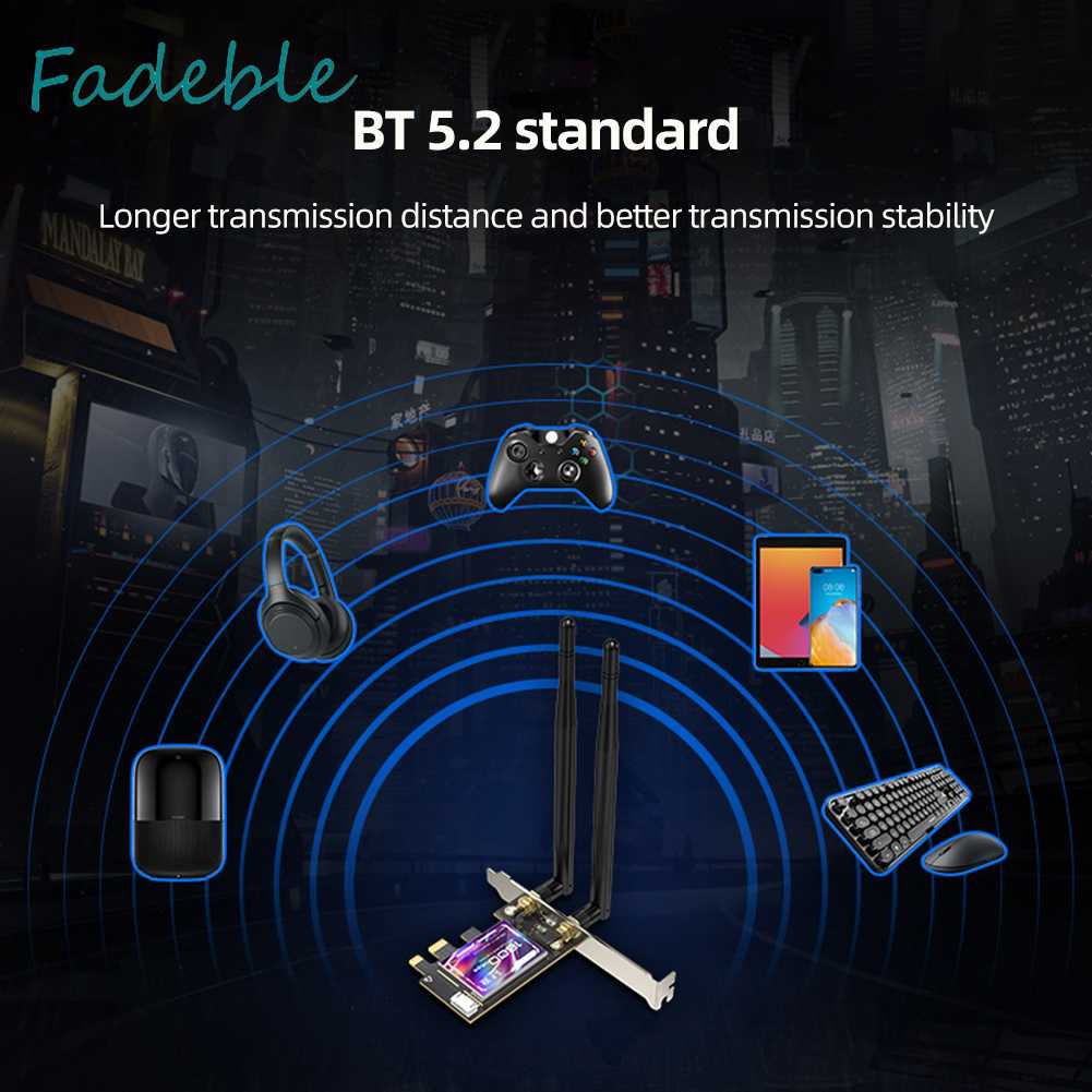 Bộ Chuyển Đổi WiFi 802.11N / G / B / A / AC / AX WIFI6 / Bluetooth 5.2 Cho Windows 10 / 11