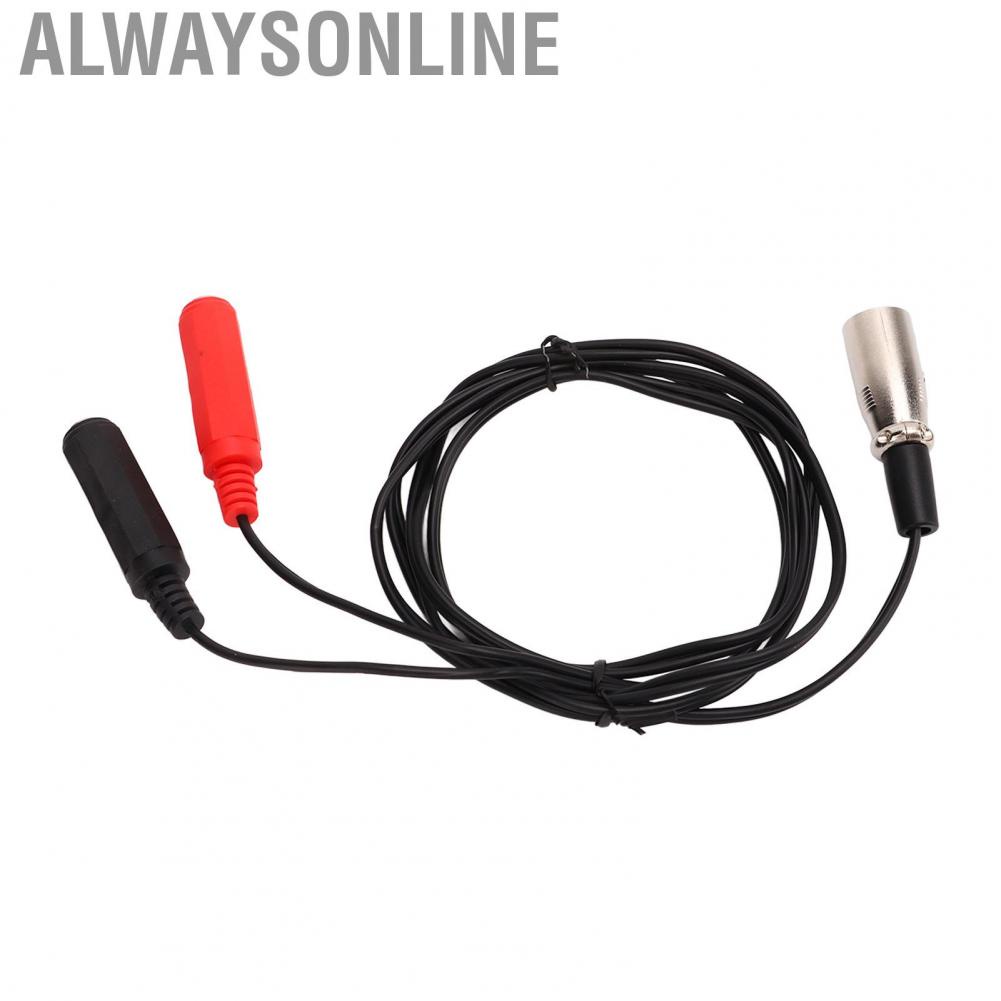 Alwaysonline XLR Male To Dual 6.35mm Female Cable  Stereo Adapter Rubber Sheath for Multimedia