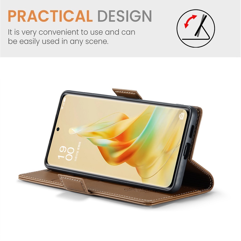 Cho OPPO Reno 10 10pro 8T Reno 8 7z 8z Bao Da Điện Thoại Nắp Lật Kiêm Ví Đựng Thẻ Không Dây