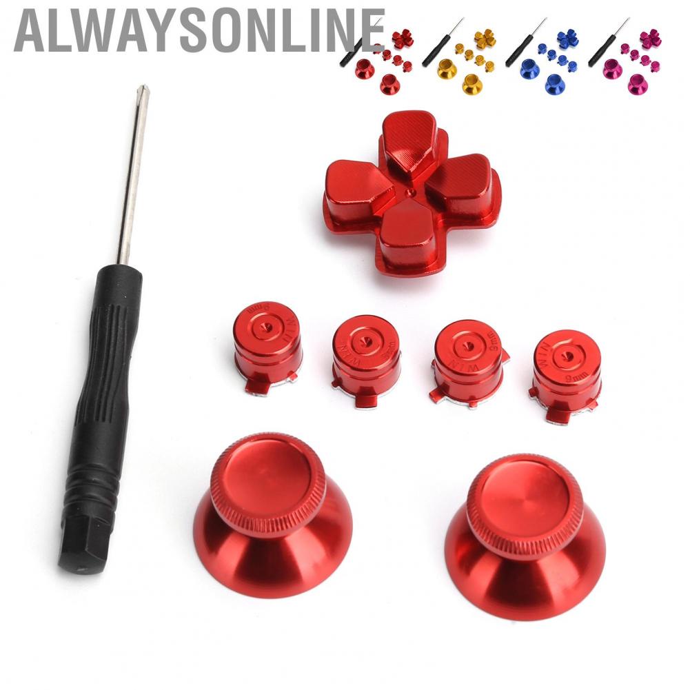 Alwaysonline Metal Buttons for PS4  Lightweight Thumbstick Accessory Thumbsticks with Screw Replacement