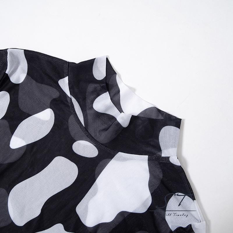 Áo Sơ Mi Tay Dài In Họa Tiết Nhìn Xuyên Thấu Thời Trang Đường Phố CY03