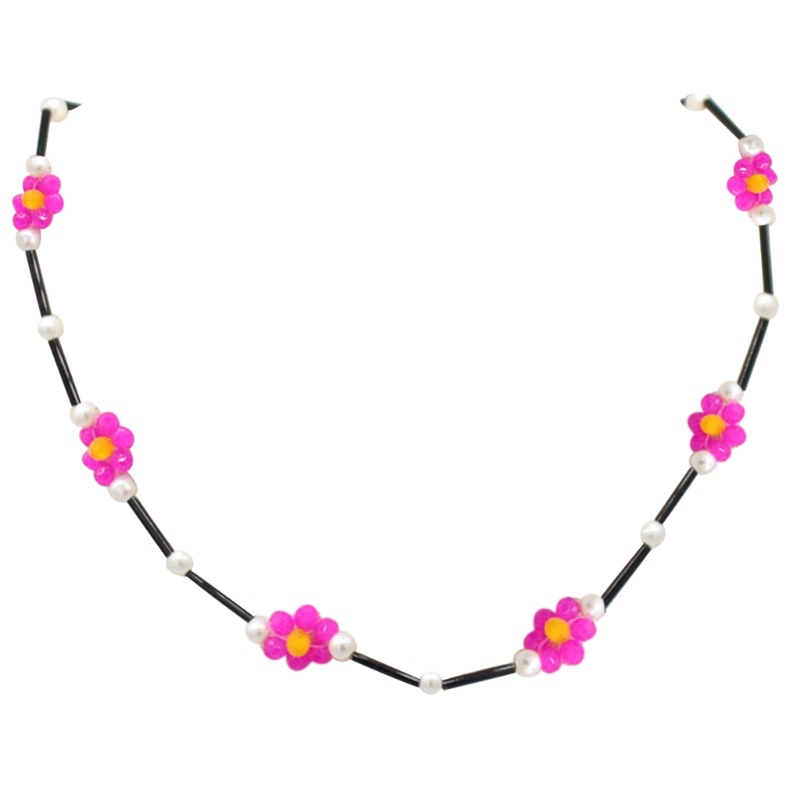 Vòng Cổ Choker Y2K Kết Hạt Hình Hoa Cúc