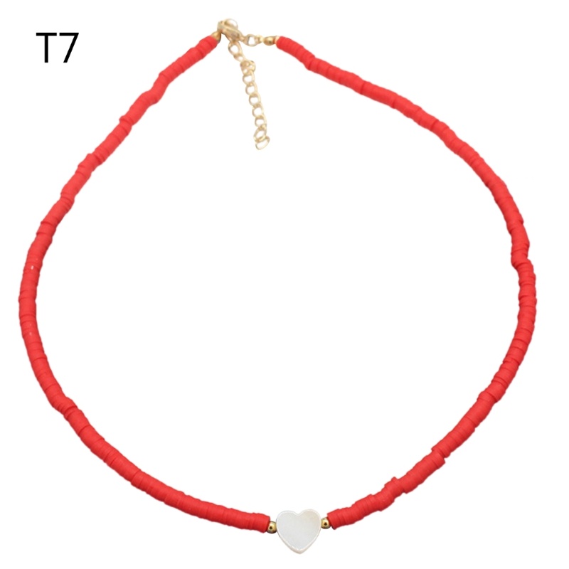 Vòng Cổ Choker Hạt Đất Sét Mềm Hình Trái Tim Phong Cách Boho Dành Cho Nữ