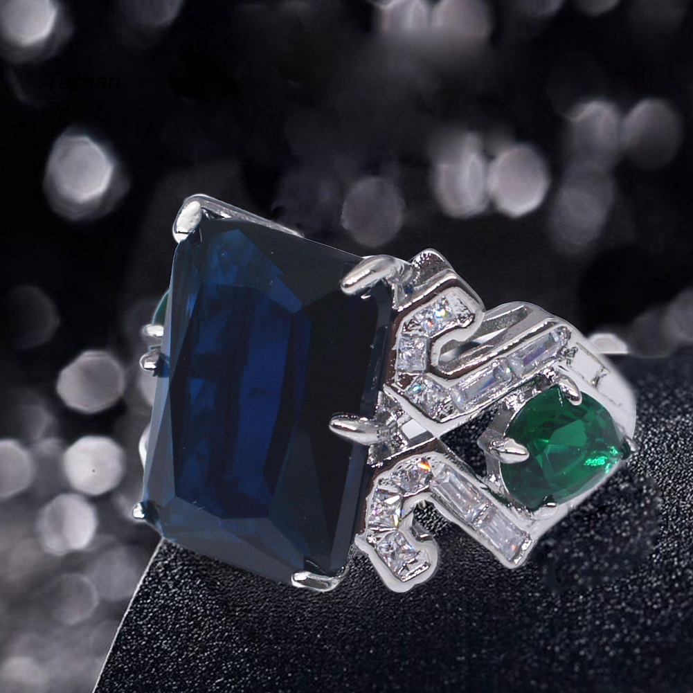 Nhẫn Mặt Vuông Đính Đá Sang Trọng Cho Nữ