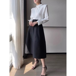 Chân váy dáng midi xòe bồng chất tafta cứng L.196