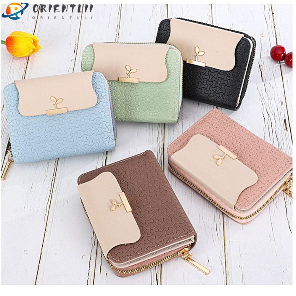 Ví Cầm Tay Thương Hiệu Thiết Kế Chiếc Lá Có Khóa Kẹp Dành Cho Bạn Nữ