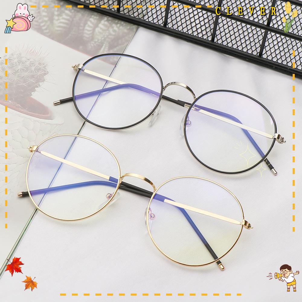 Kính Mát Gọng Kim Loại Tròn Siêu Nhẹ Phong Cách Vintage Thời Trang Unisex