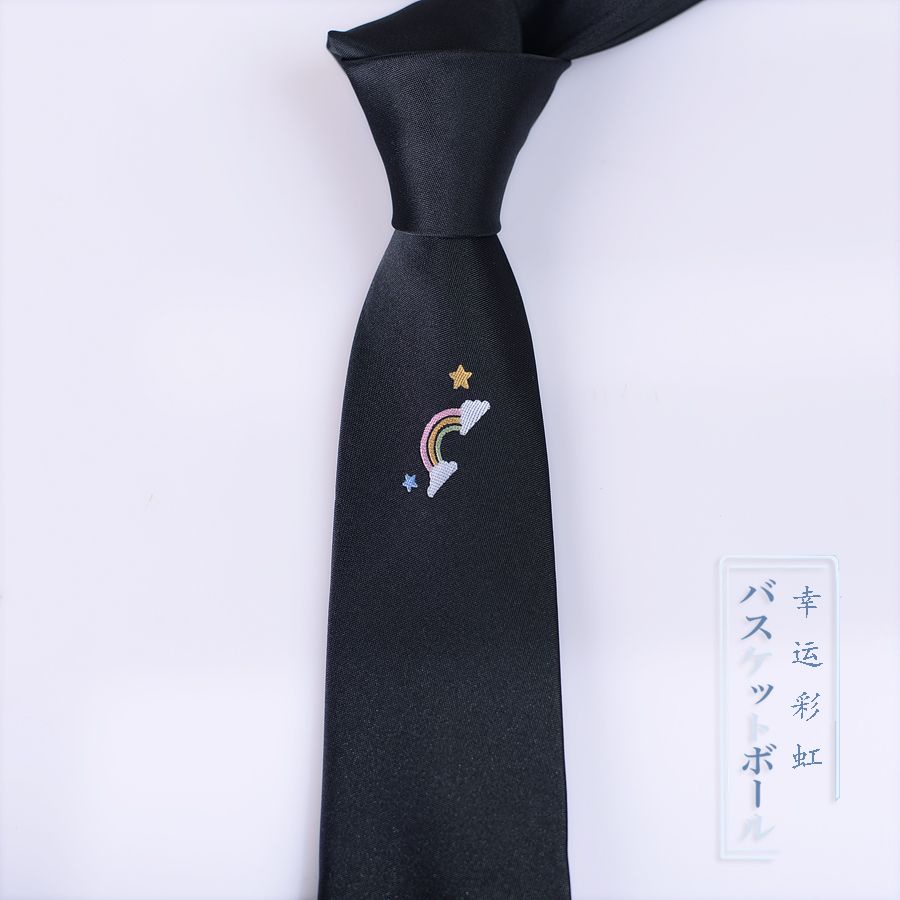 Cà Vạt Đồng Phục Màu Đen Làm Thủ Công Phong Cách Preppy Dành Cho Nam Và Nữ