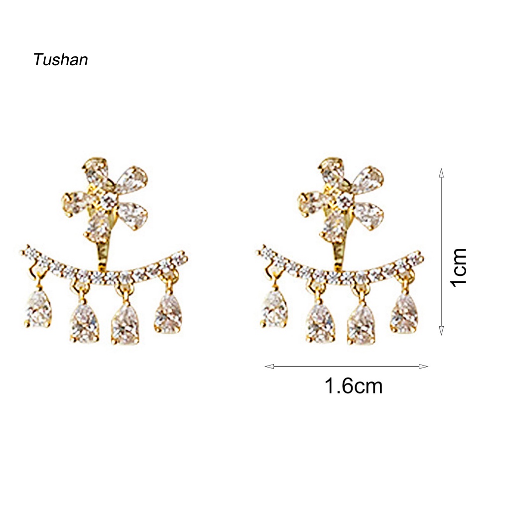 Bông Tai Dạng Đinh Tán Hình Hoa Đính Đá Lấp Lánh Phong Cách Bohemia Cho Nữ