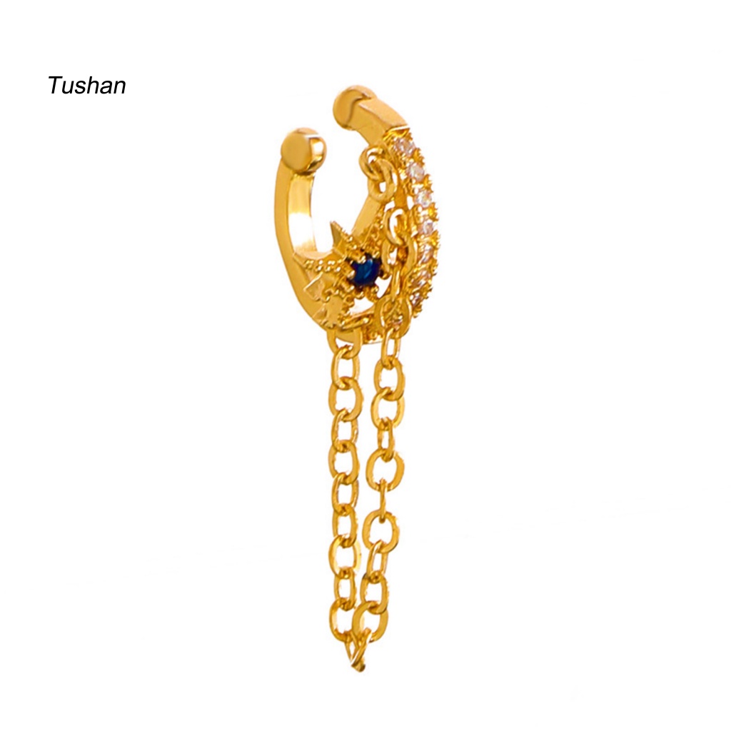 1 Khuyên Kẹp Vành Tai Bằng Đồng Không Cần Khoan Lỗ Thời Trang Dự Tiệc