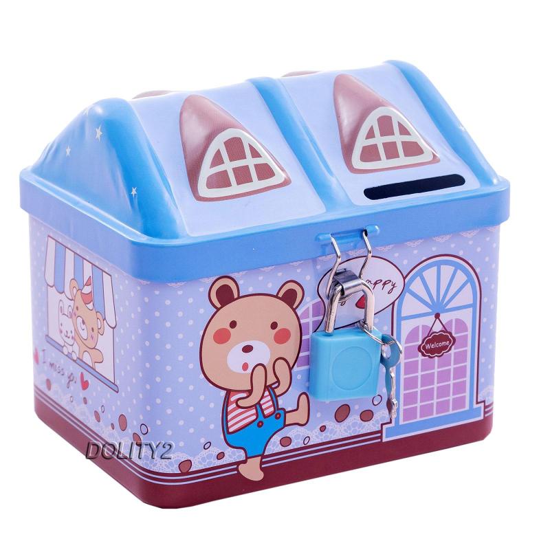 [Dolity2] Hộp Đựng Tiền Xu / Chìa Khóa Hoạt Hình Để Bàn Phòng Khách Có Khóa