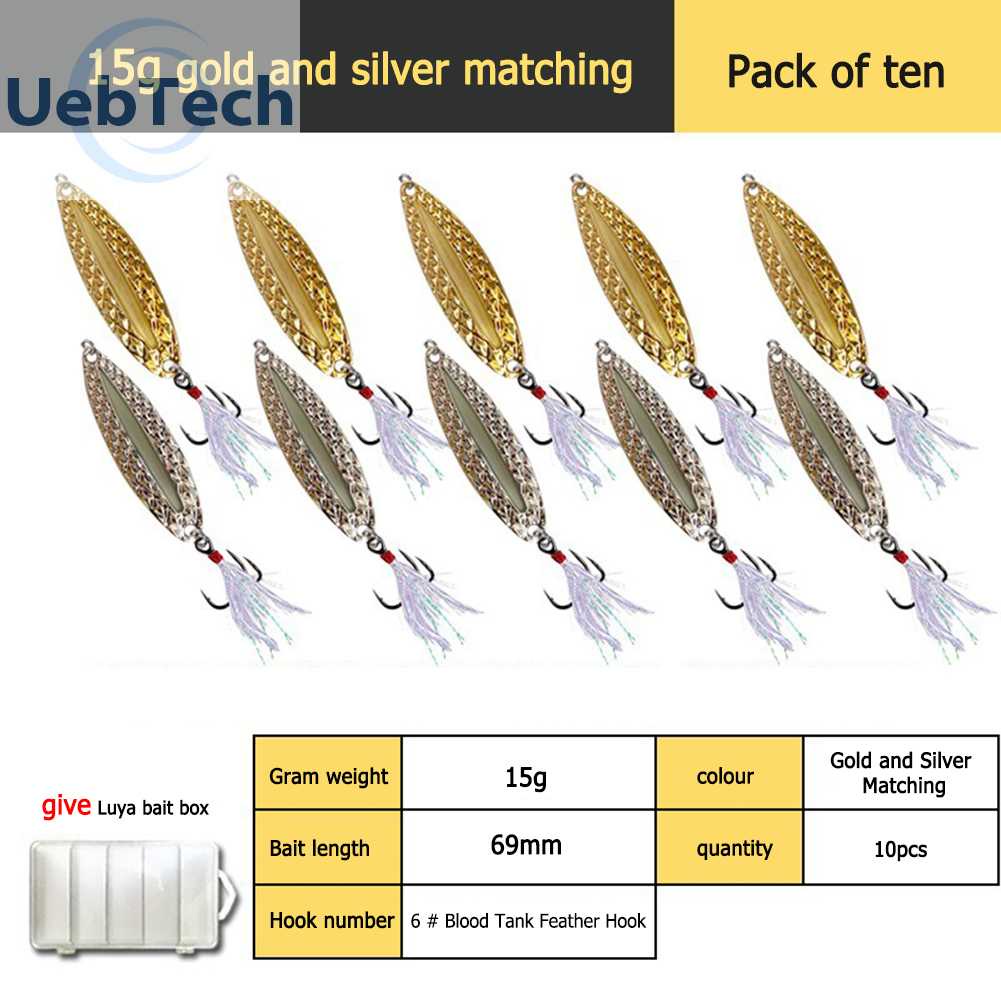 Set 10 Mồi Câu Cá Giả Dạ Quang