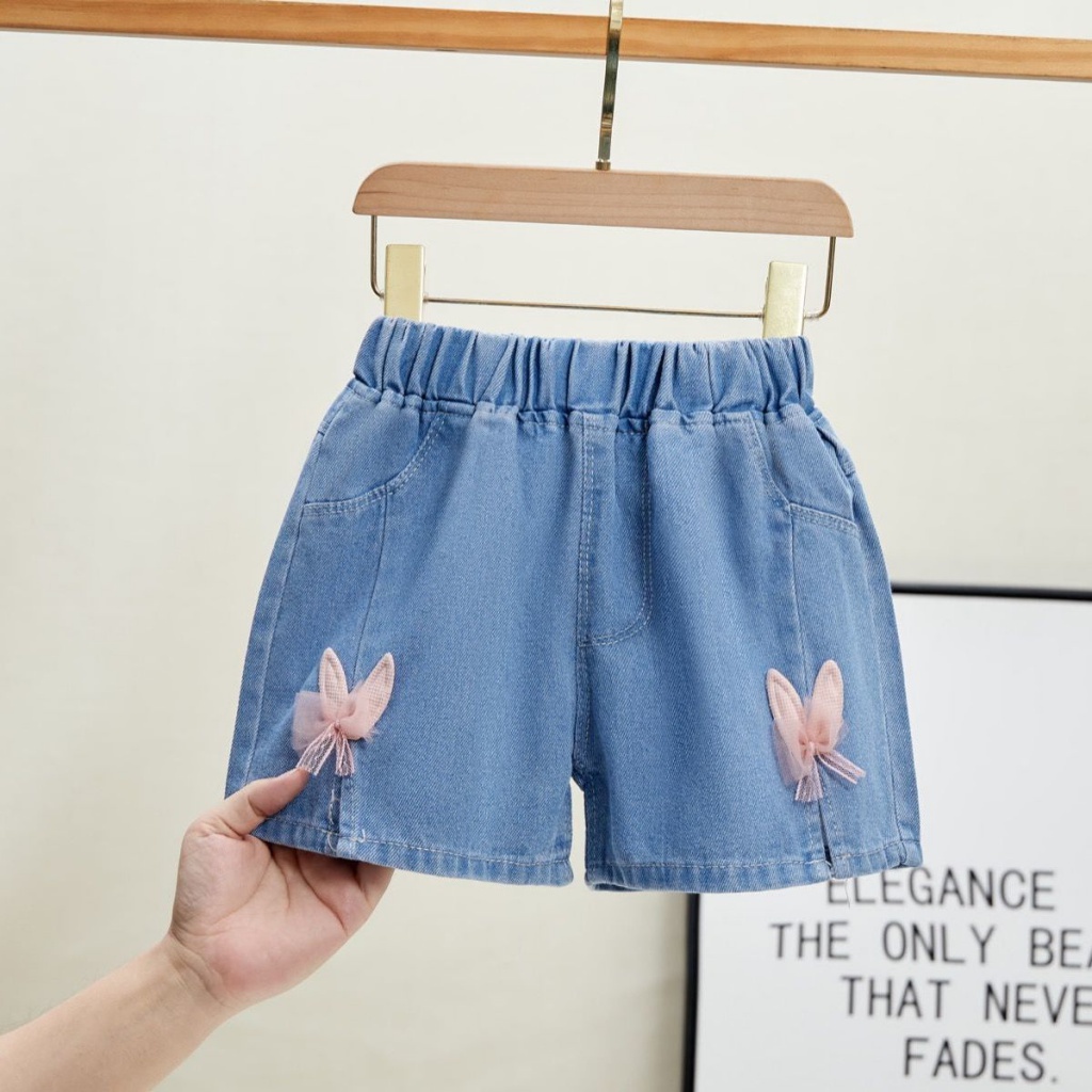 Quần Short Denim Mỏng Dáng Rộng Thời Trang Mùa Hè Hàng Mới Dành Cho Bé Gái 0Lm