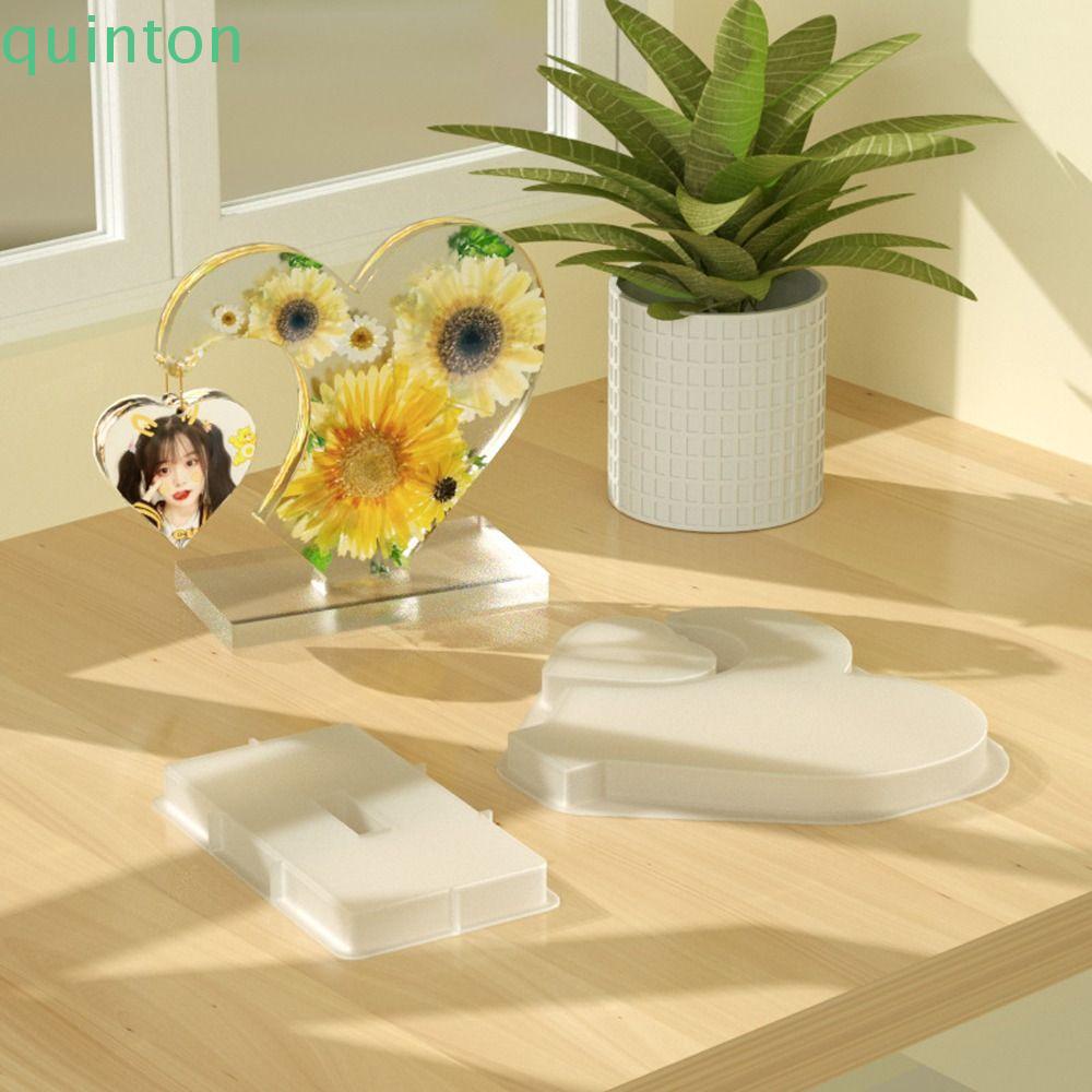 Khuôn Silicon Làm Khung Ảnh Hình Trái Tim Đôi Thủ Công Tinh Tế Thời Trang DIY