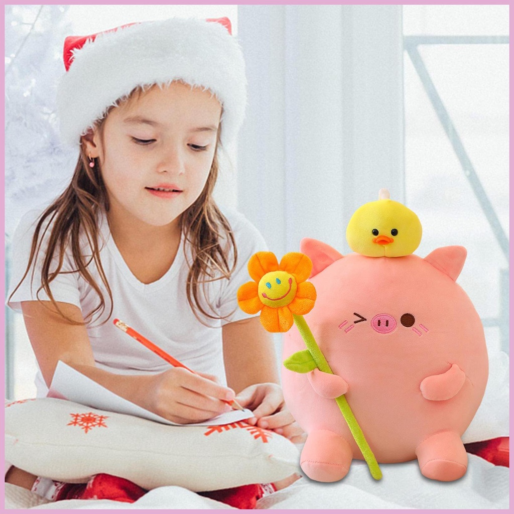 Thú Nhồi Bông Hình Chú Heo / Vịt Mềm Mại Thoải Mái Cho Bé