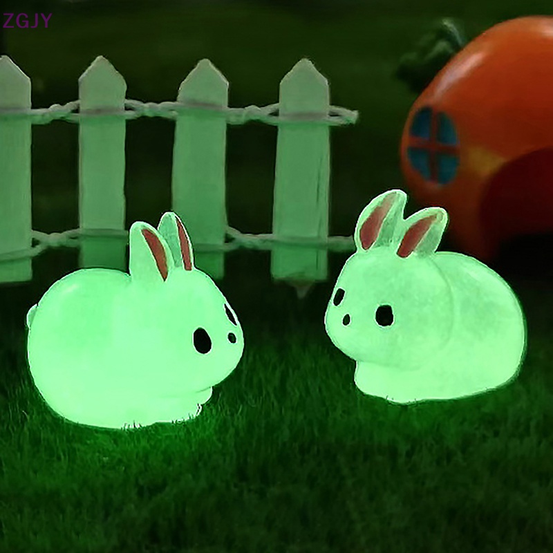 Mô Hình Thỏ Mini Phát Sáng Trong Bóng Tối Bằng Nhựa Resin Mới