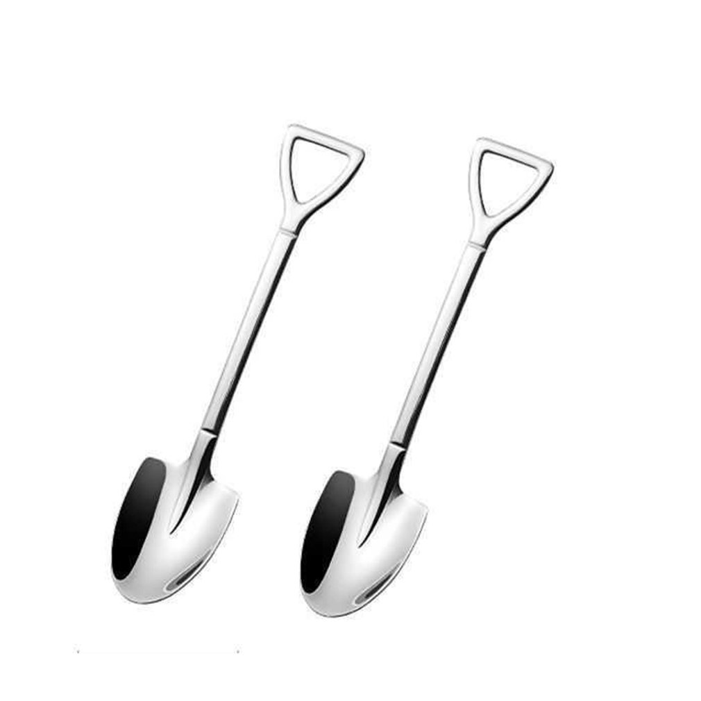 =Christmas=Stainless Steel Spoon Long-handled Thickening Food Scoop Watermelon Cake Spoon