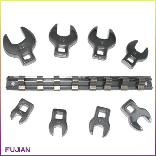 3/8 Inch Drive Crowfoot Wrench Set Metric Chrome Plated Crow Foot Interchangeable Head Ratchet Spanner Hand Tool