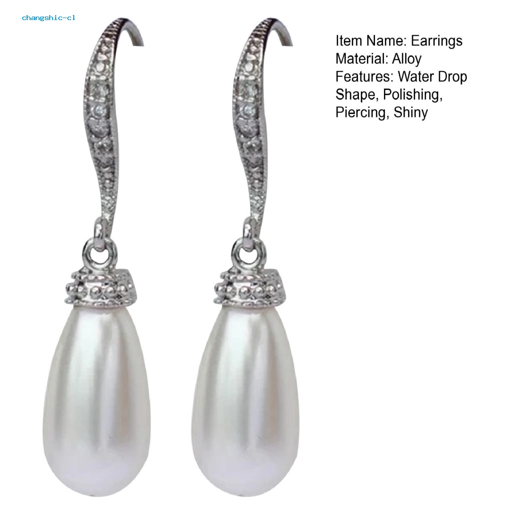 1 Cặp Bông Tai Ngọc Trai Giả Hình Giọt Nước Cho Nữ