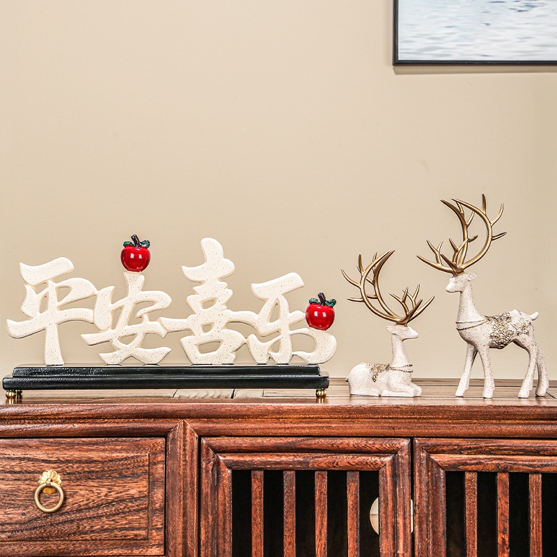 Tượng Hươu Thủ Công Để Bàn Trang Trí Phòng Khách Phong Cách Trung Hoa Hiện Đại Mới