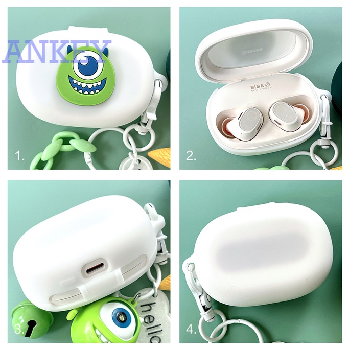 For Baseus Bowie WM03 Case Protective Cute Cartoon Cover Bluetooth Earphone Shell Accessories TWS Headphone Portable