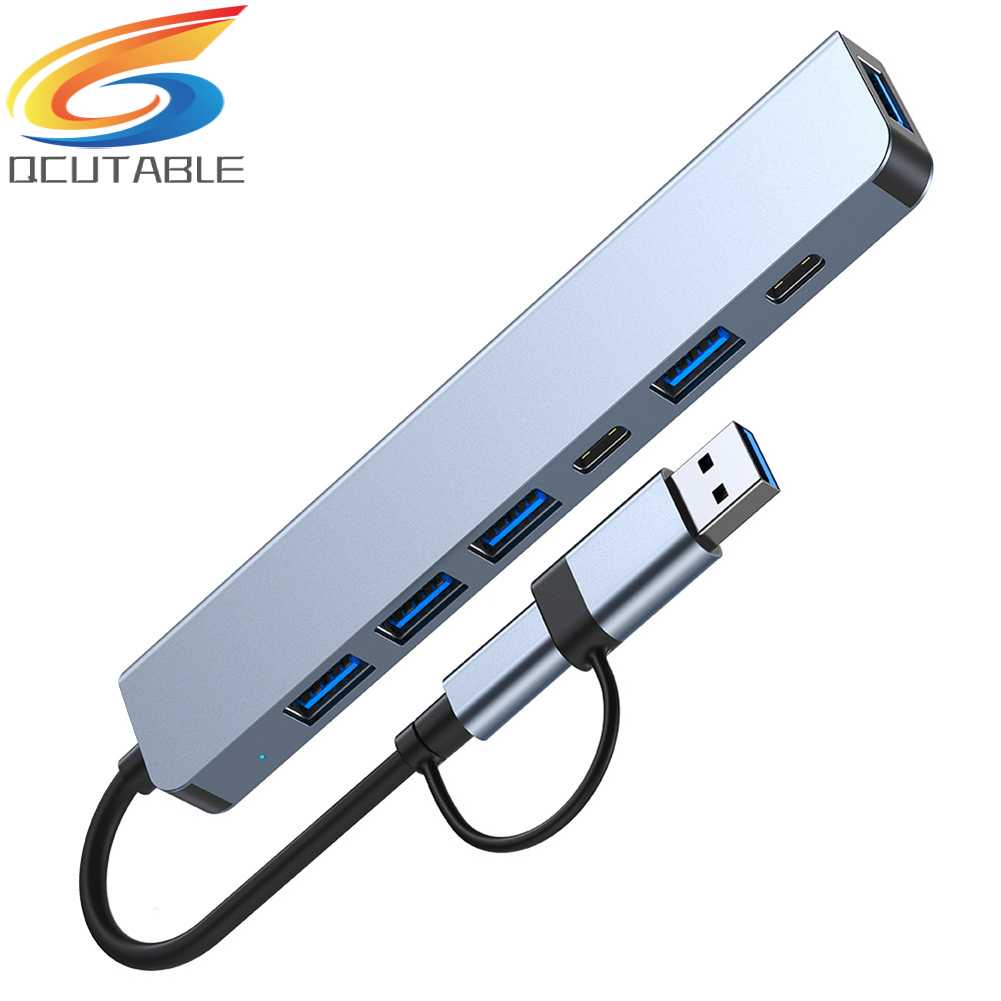 Bộ Chia 7 Trong 1 USB Sang USB3.0 2.0 5W Type C