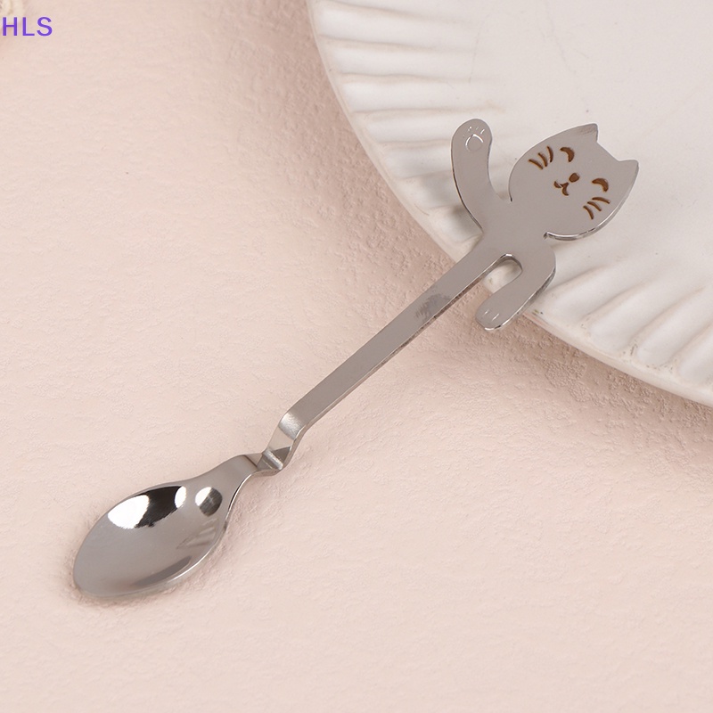 Muỗng Cà Phê Bằng Thép Không Gỉ Hình Mèo Đáng Yêu