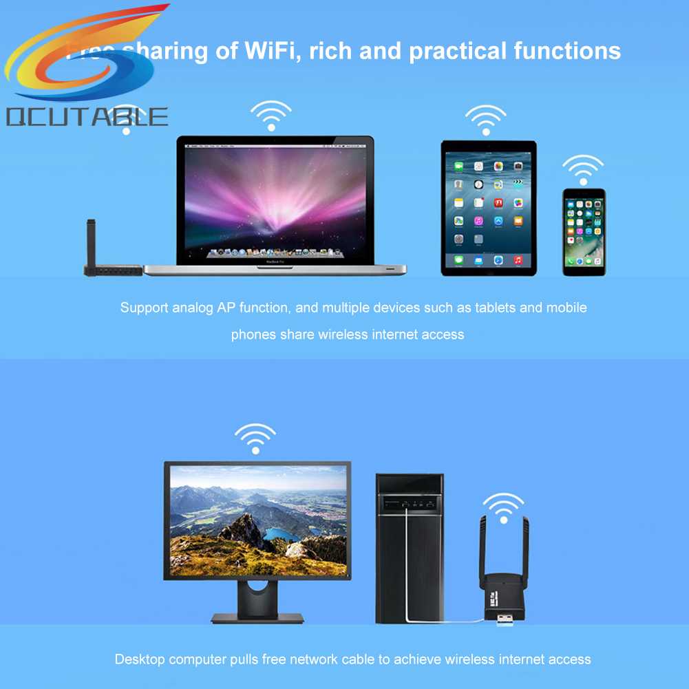 Usb WiFi 650Mpbs 5G / 2.4G Cho Windows Vista / XP / Win7 / 8 / 10 / 11