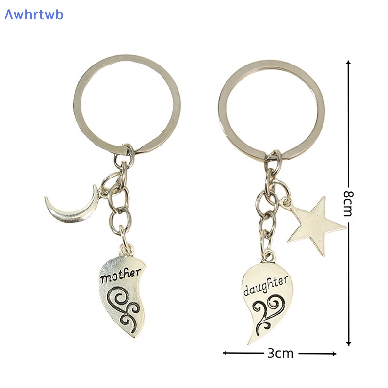 1 Cặp Móc Khóa Tình Bạn Hình Trăng Sao Trái Tim Bằng Hợp Kim Mới