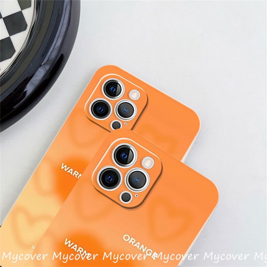 Ốp Điện Thoại Silicon Họa Tiết Trái Cam Cho iPhone 11 13 12 14 Pro Max X XR Xs Max 6 7 8 Plus