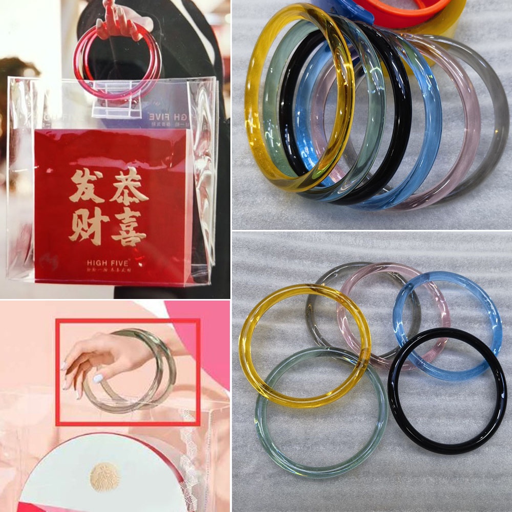 1 Cuộn Dây Nhựa Tròn Trong Suốt Thay Thế Cho Túi Xách diy 9 / 10 / 12.5cm