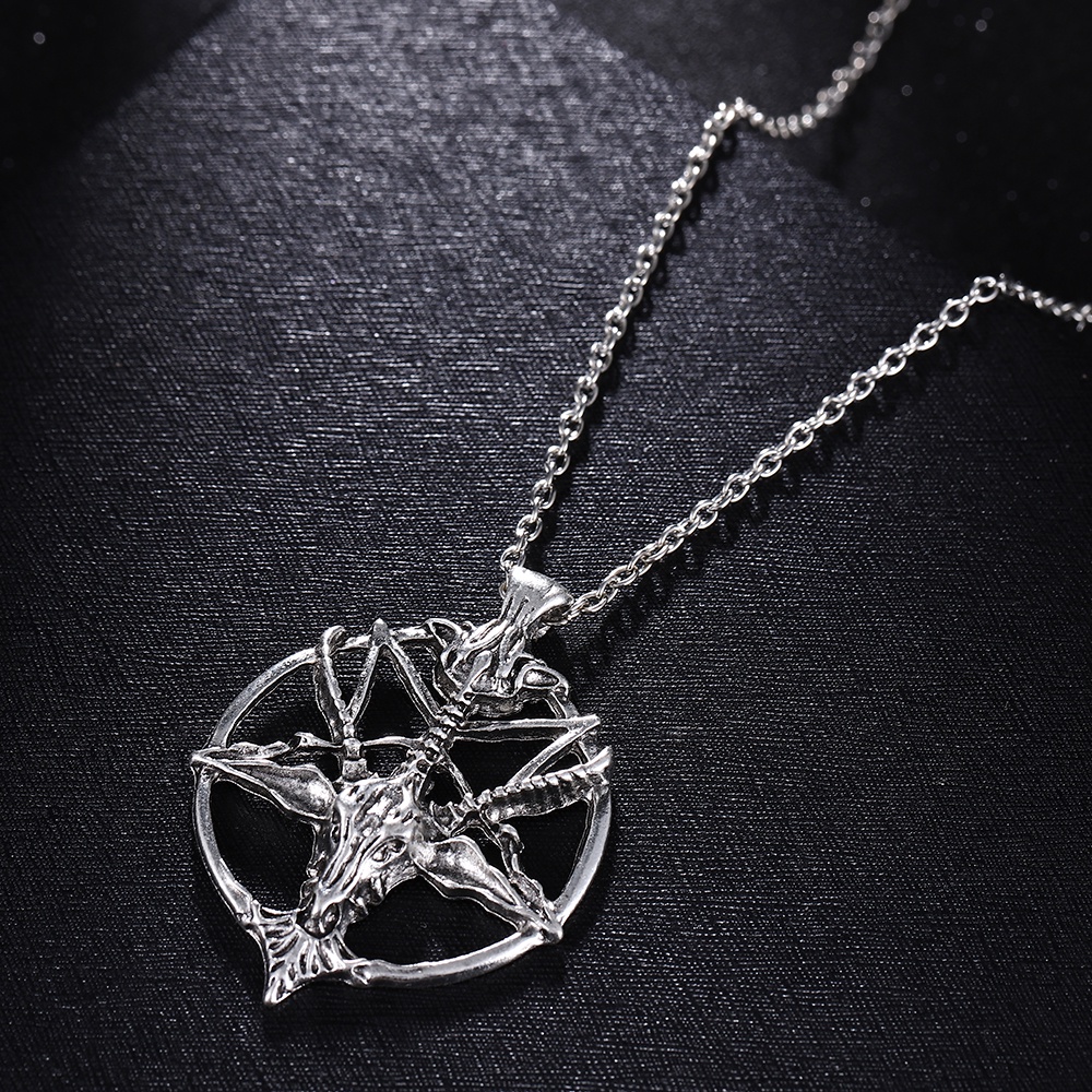 Vòng cổ Mặt Ngôi Sao / Đầu Dê May Mắn Bằng Hợp Kim Phong Cách Gothic Cổ Điển Thời Trang Cho Nam Và Nữ