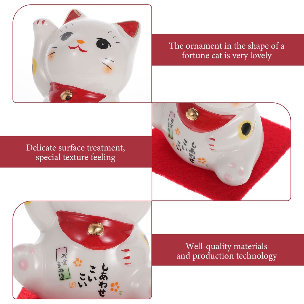 Mô Hình Mèo May Mắn Mini Phong Cách Nhật Bản Dùng Làm Đạo Cụ Chụp Ảnh