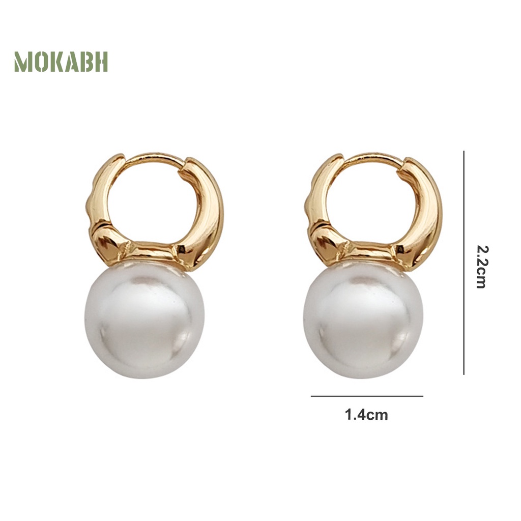 1 Đôi Bông Tai Hình Học Đính Ngọc Trai Giả Phong Cách Hong Kong Thời Trang Dành Cho Nữ