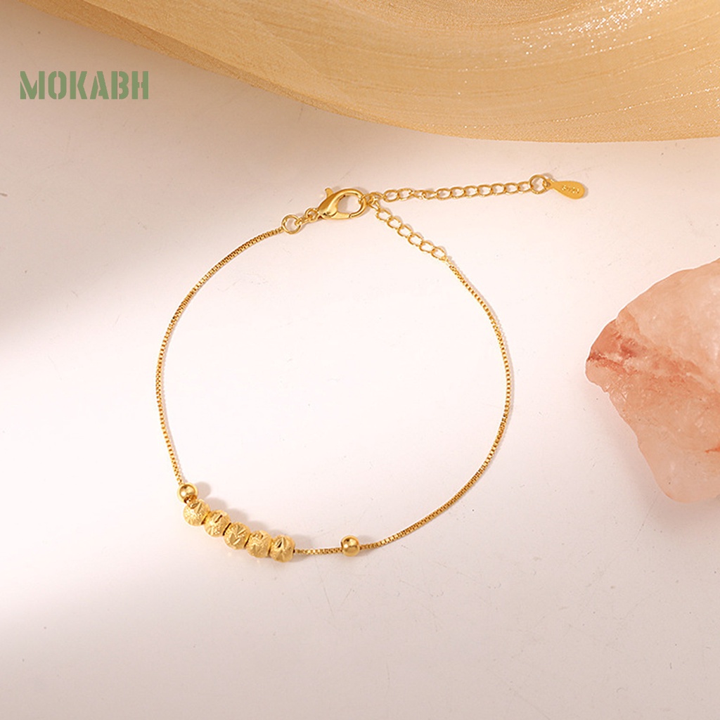 Vòng Đeo Tay May Mắn Bằng Hợp Kim Mỏng Màu Vàng Kim Thanh Lịch Tùy Chỉnh Thời Trang Cho Nữ